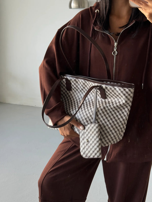 Kadın Cüzdan Detaylı Omuz Çantası Manga - Kahve