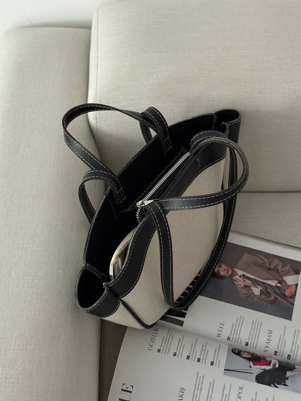 Kadın Çift Saplı Tote Çanta Pablo - Siyah hasır