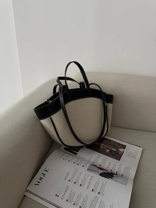 Kadın Çift Saplı Tote Çanta Pablo - Siyah hasır