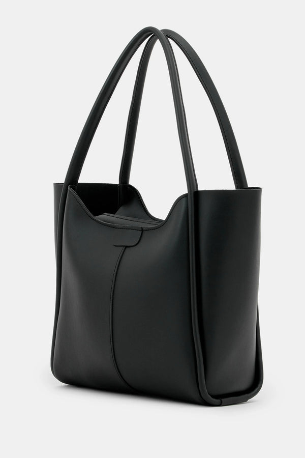 Kadın Fermuarlı Omuz Çantası Poloni - Siyah