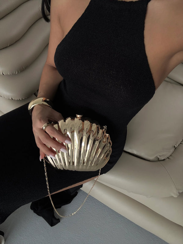 Kadın Zincirli Omuz Çantası Shell - Altın