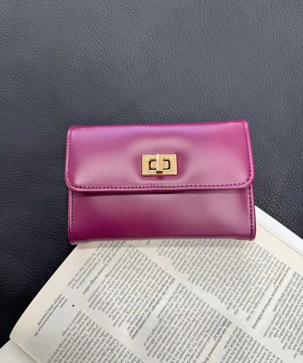 Kadın Kilit Detaylı Cüzdan  - Mor