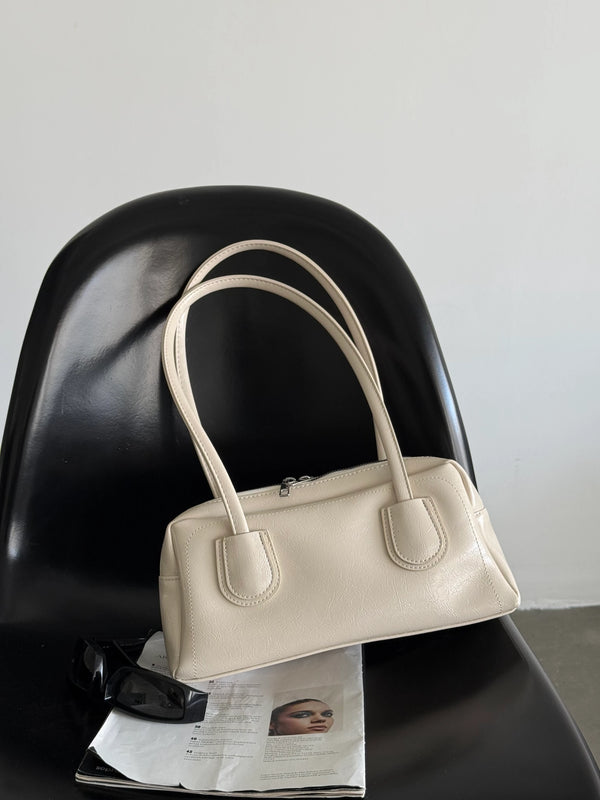 Kadın Fermuarlı Dikiş Detaylı Omuz Çantası Ower - Krem