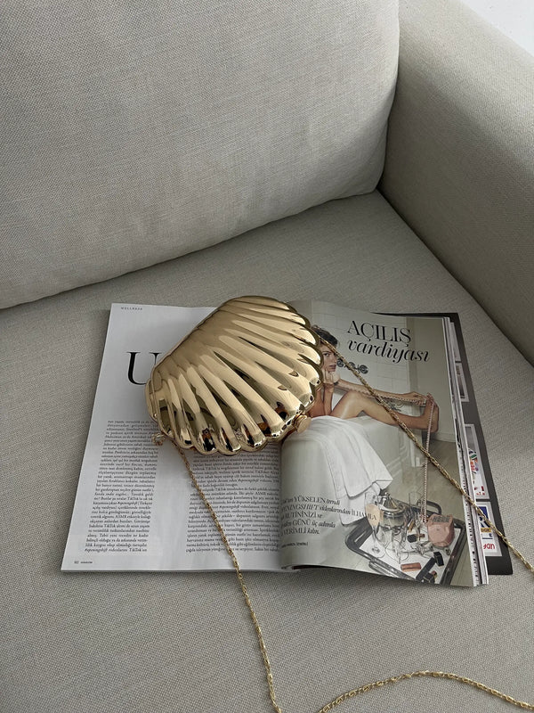 Kadın Zincirli Omuz Çantası Shell - Altın