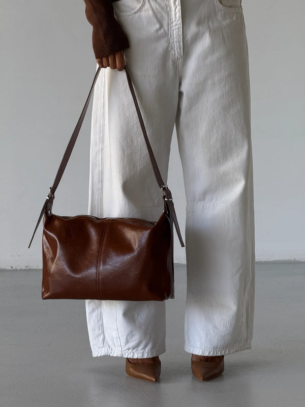 Kadın Ayarlanabilir Askılı Omuz Çantası Montas - Taba