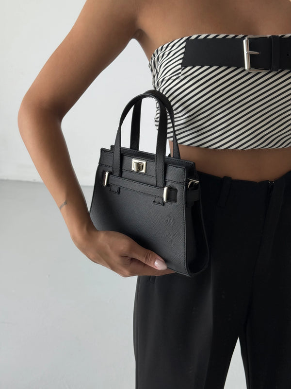 Kadın Fermuarlı Çapraz Askılı Omuz Çantası Grok - Siyah