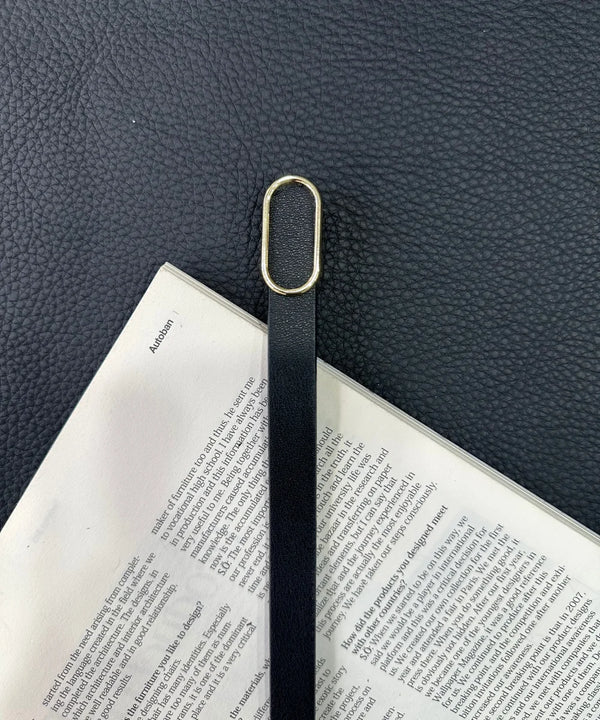 Kadın Gold Çerçeve Detaylı Kemer - Siyah