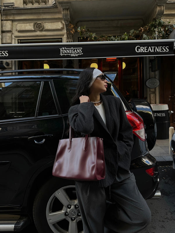 Kadın Shopper Bag Omuz Çantası Ruby - Bordo