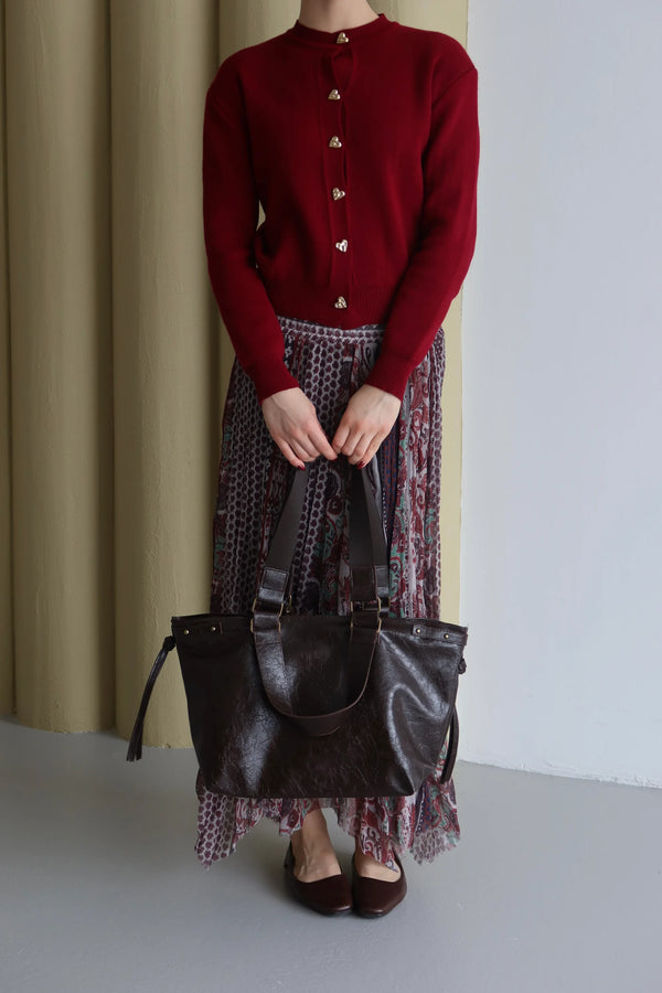 Kadın Deri Tote Omuz Çantası Big City - Kahve