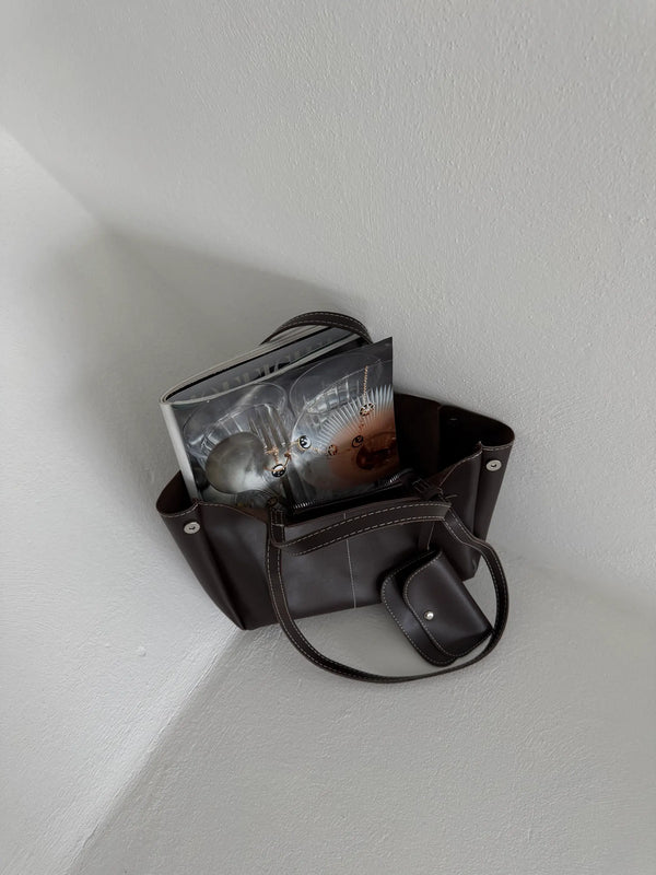 Kadın Fermuarlı Cüzdan Detaylı Omuz Çantası Mini Dota - Kahve